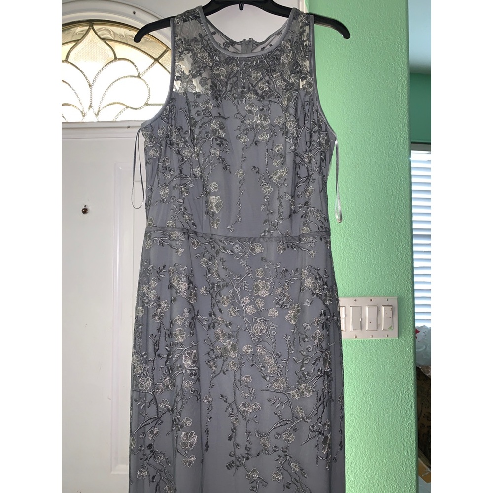Formal Long floral grey dress